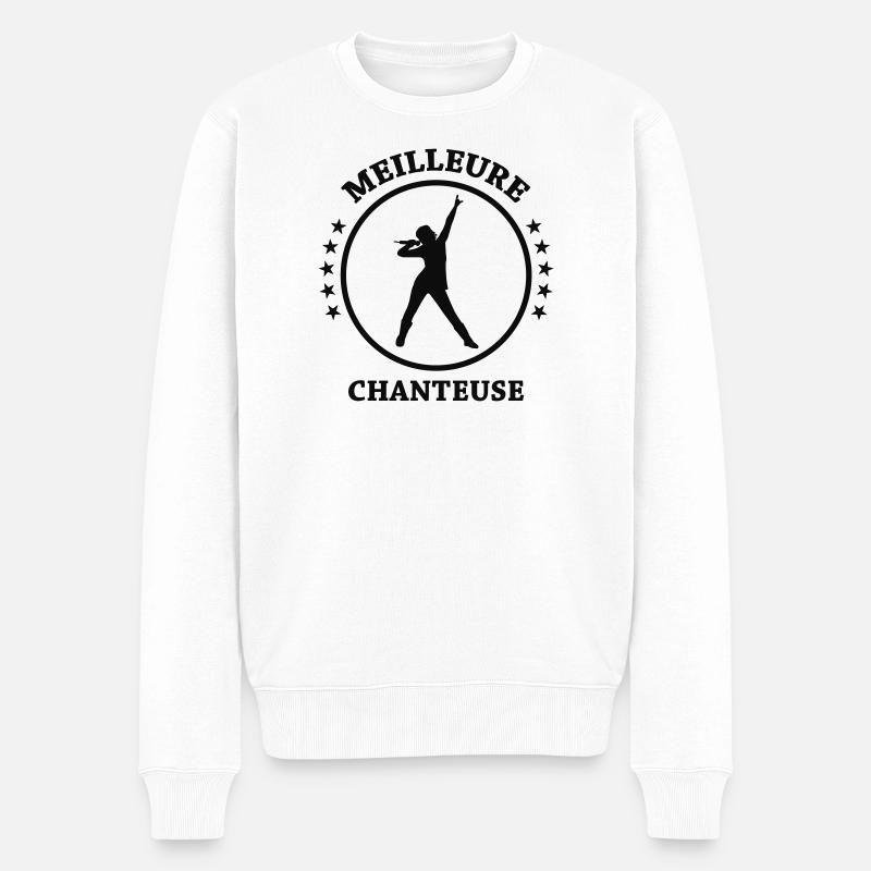 Meilleure chanteuse – talent voix exceptionnelle  - Pull Premium bio Homme - blanc
