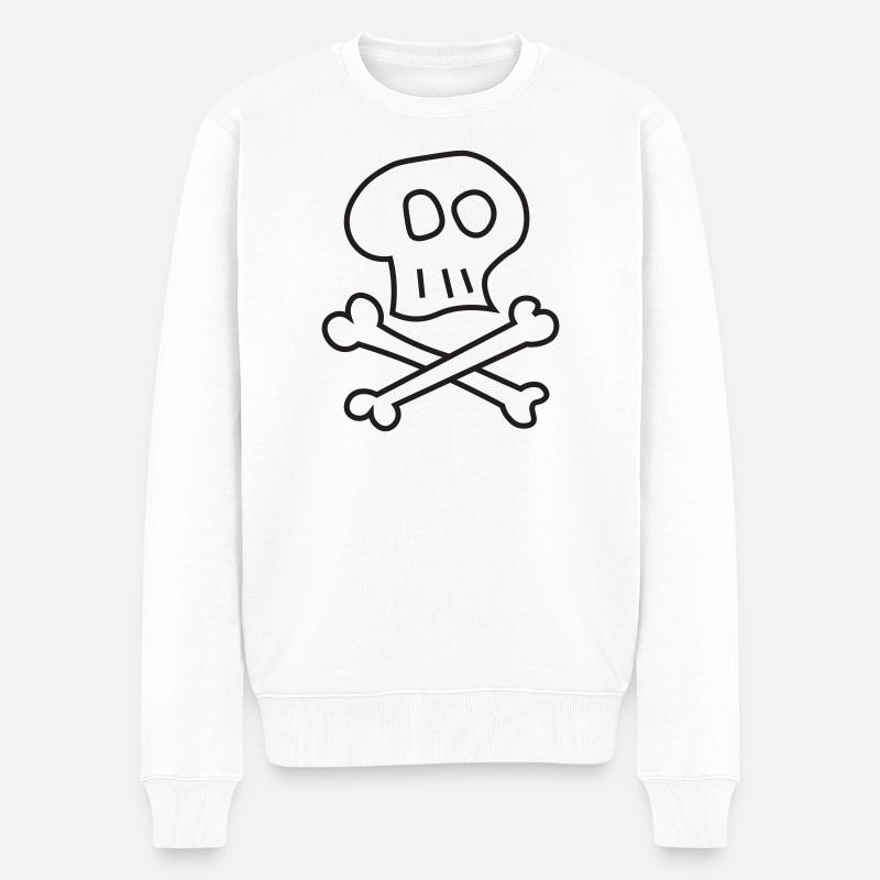 Skull_and_Bones - Pull Premium bio Homme - blanc