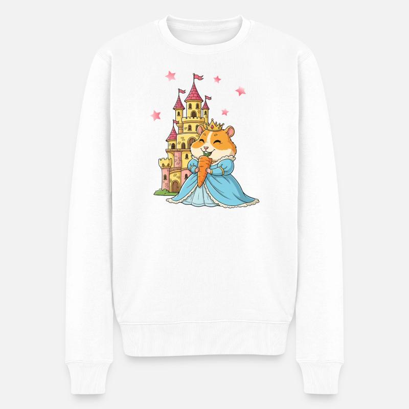Hamster Prinzessin - Männer Premium Bio Pullover - Weiß