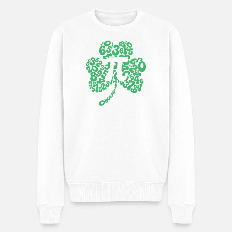 Symbole du trèfle Pi, jour de la Saint-Patrick - Pull Premium bio Homme - blanc