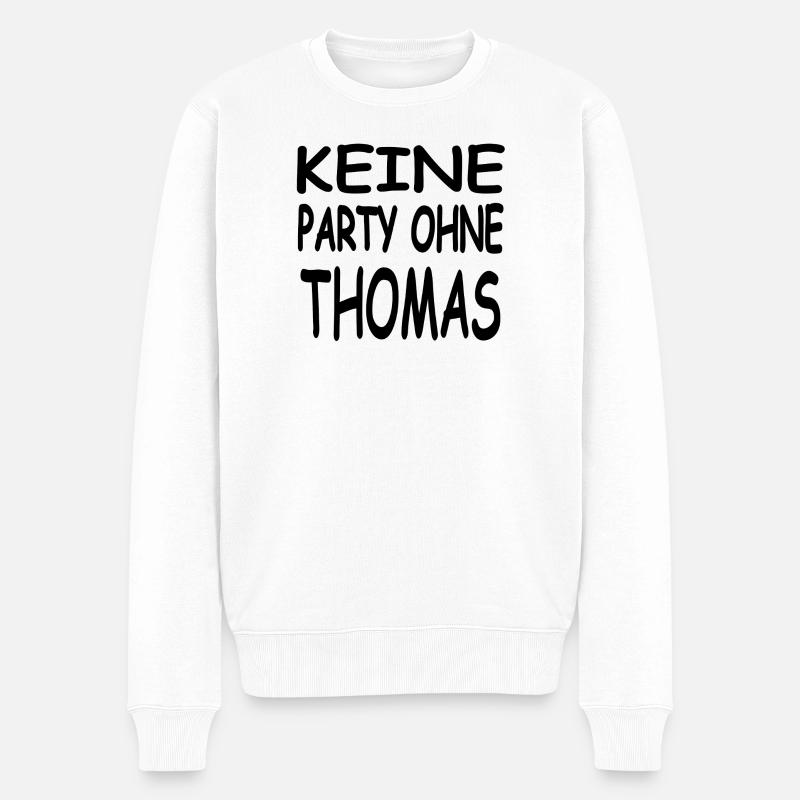 Thomas - Männer Premium Bio Pullover - Weiß