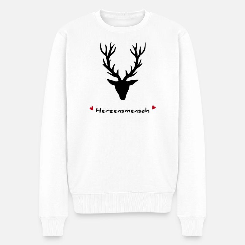 HirschLIEBE - L’Original par heavenlygoods - Pull Premium bio Homme - blanc