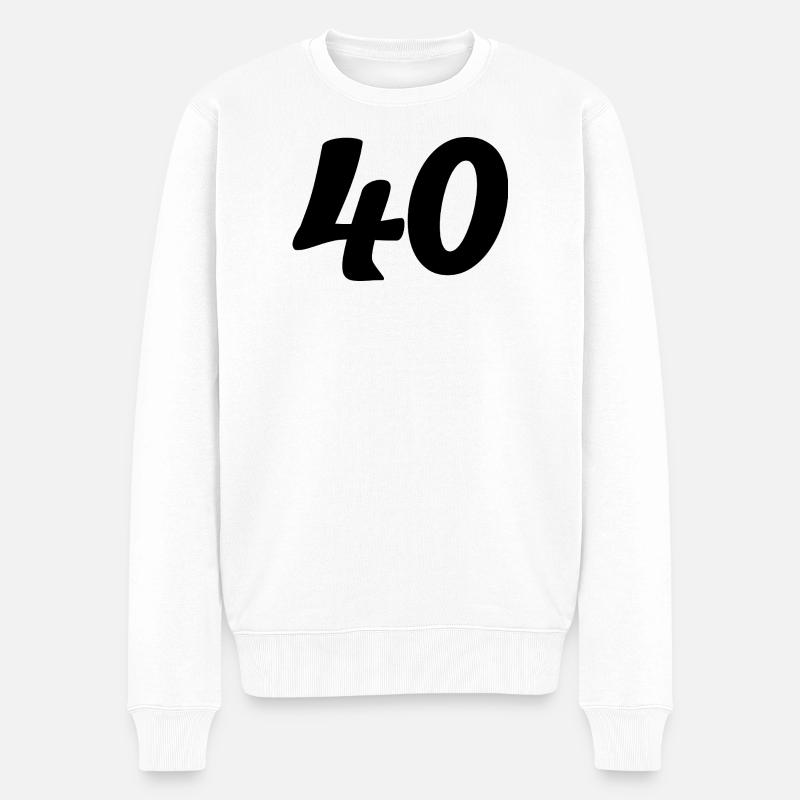 40. 40 JAHRE. 40-JÄHRIGES JUBILÄUM. 40-JÄHRIGES JUBILÄUM. - Männer Premium Bio Pullover - Weiß