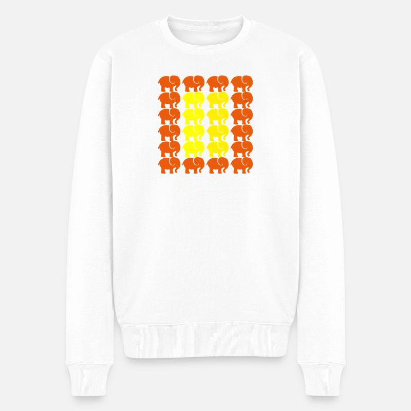 ELEFANT - Männer Premium Bio Pullover - Weiß