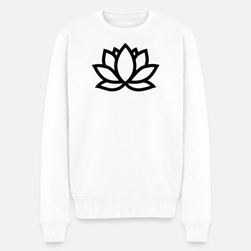 Lotus - Männer Premium Bio Pullover - Weiß