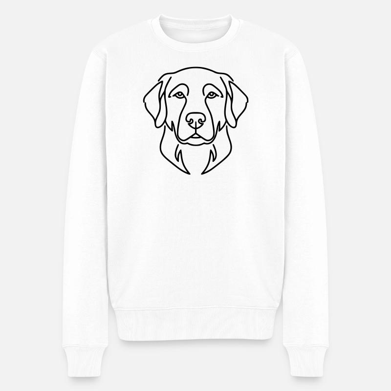 Labrador Kopf Hund Portrait Vektor - Männer Premium Bio Pullover - Weiß