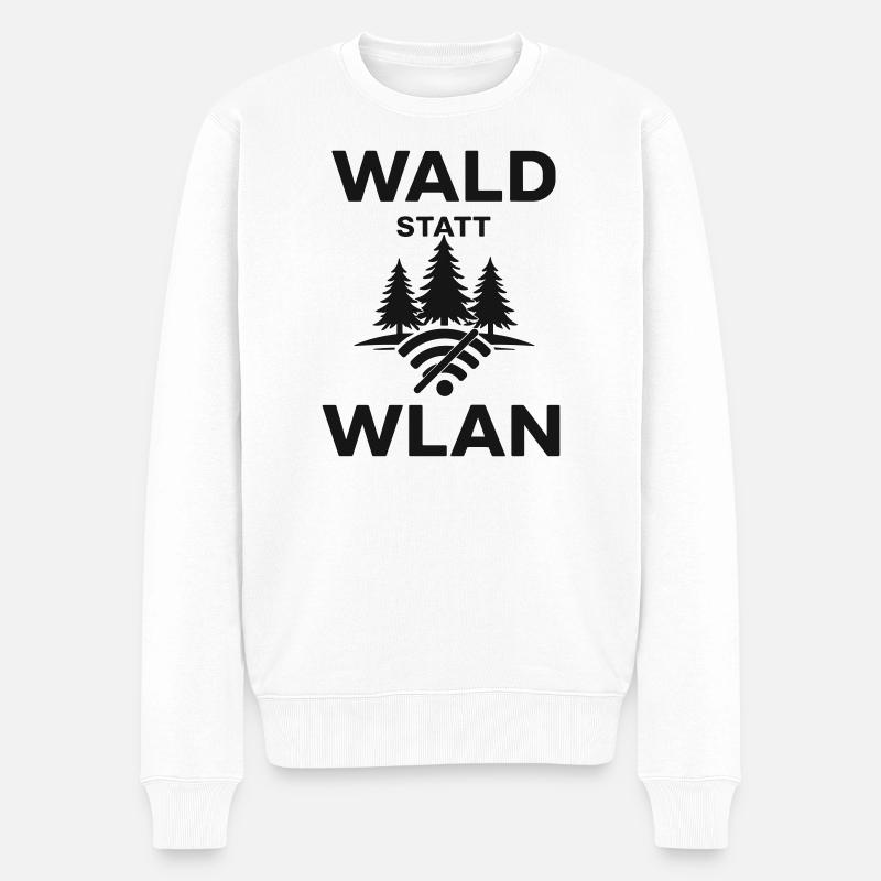 Wald statt WLAN - Männer Premium Bio Pullover - Weiß