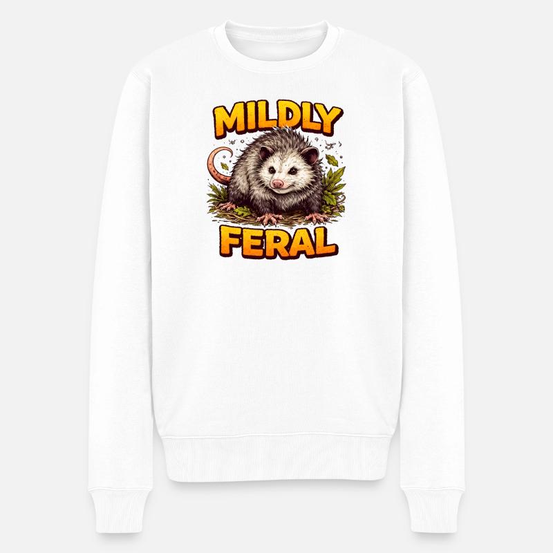 Mildly Feral Ferret Charm - Männer Premium Bio Pullover - Weiß