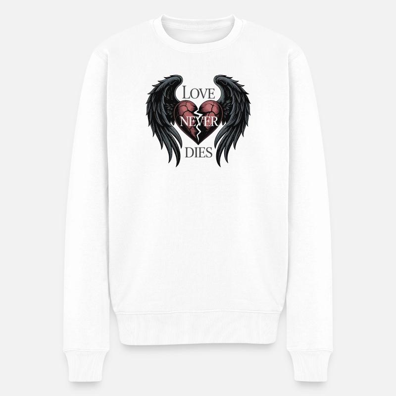 L’amour ne meurt jamais - Pull Premium bio Homme - blanc