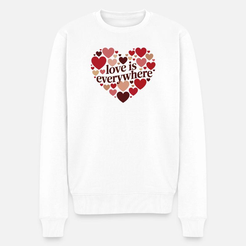 Love is Everywhere Heart design - Pull Premium bio Homme - blanc