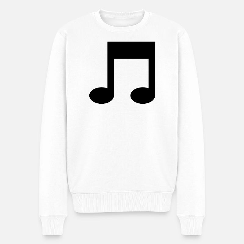 Note musicale - Pull Premium bio Homme - blanc