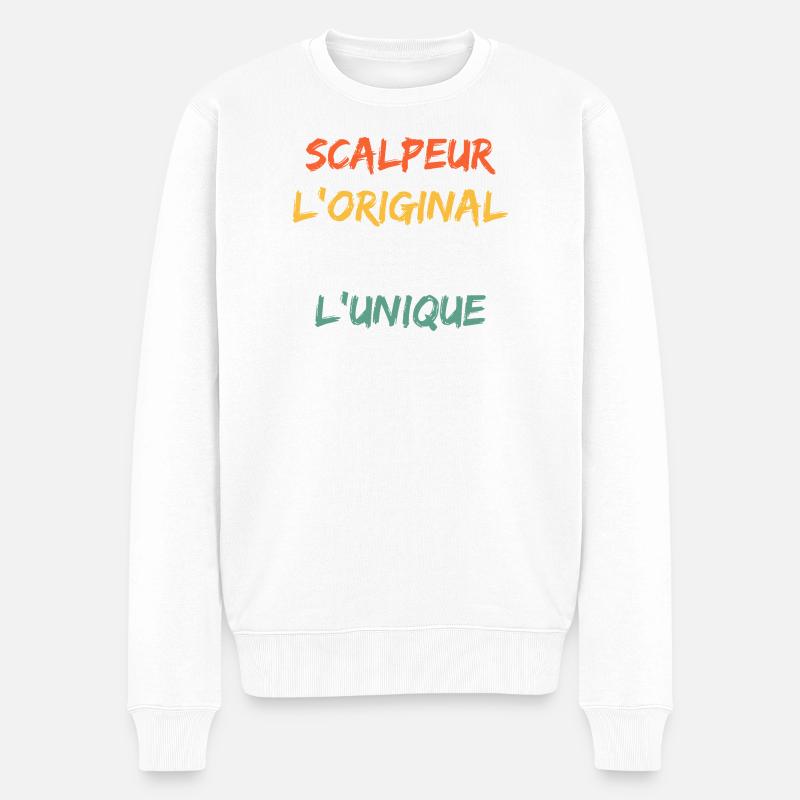 Scalpeur Original Le Vrai Unique - Pull Premium bio Homme - blanc