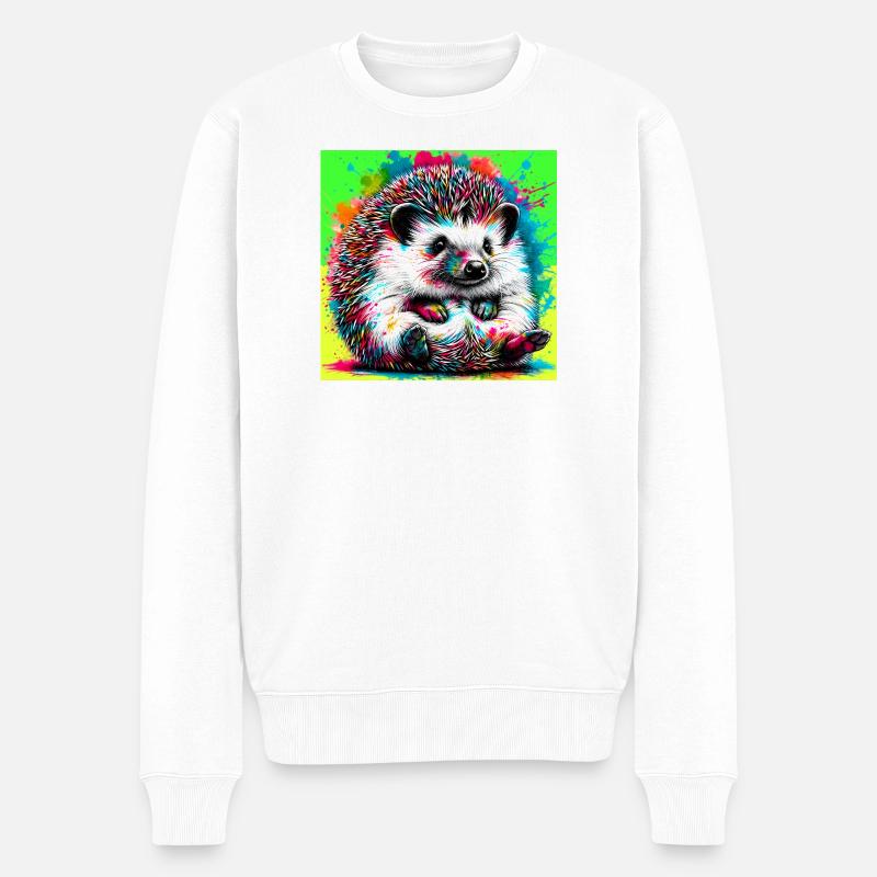 Igel - Männer Premium Bio Pullover - Weiß