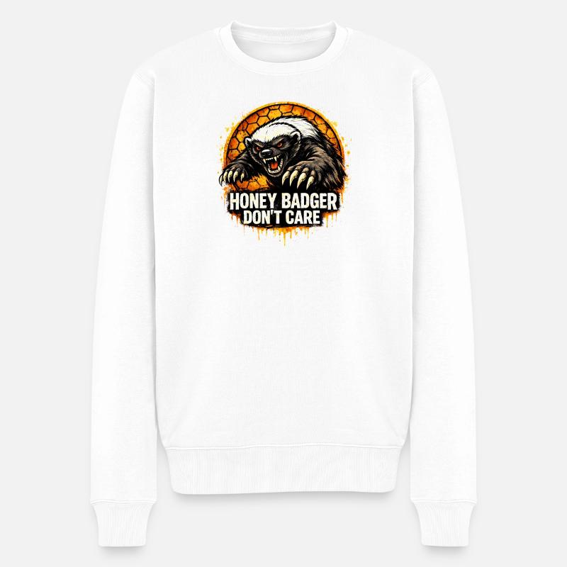 Honigdachs, das ist mir egal. - Männer Premium Bio Pullover - Weiß
