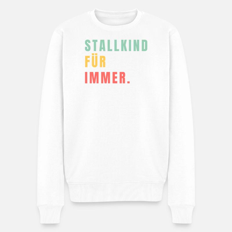 Stallkind für immer - Männer Premium Bio Pullover - Weiß