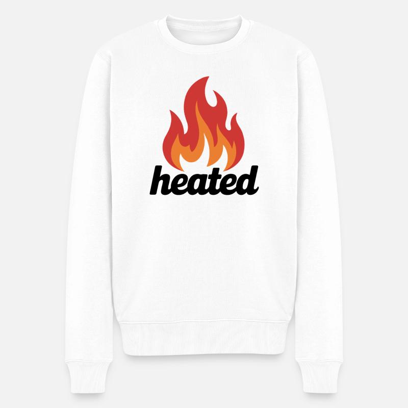 Flammen-Hitze-Emblem - Männer Premium Bio Pullover - Weiß