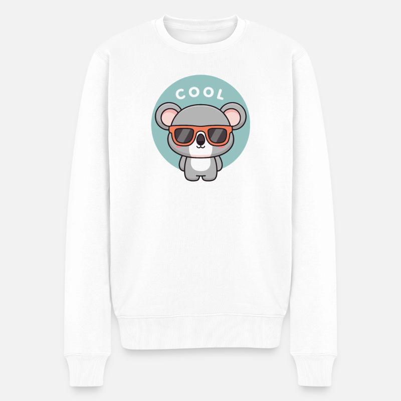 Koala Coole Bunte Gläser - Männer Premium Bio Pullover - Weiß