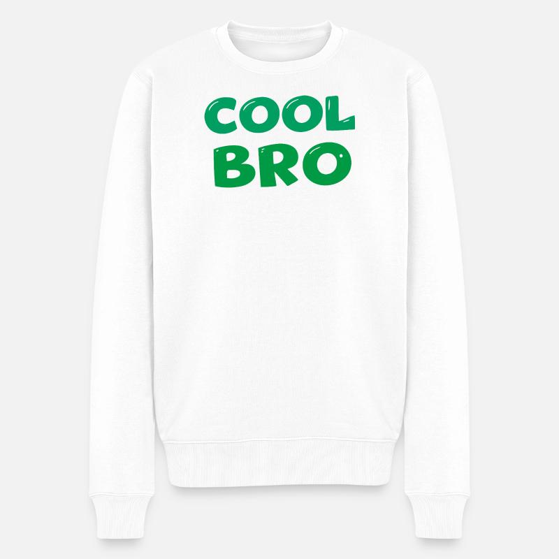 Bold Green Bro - Männer Premium Bio Pullover - Weiß