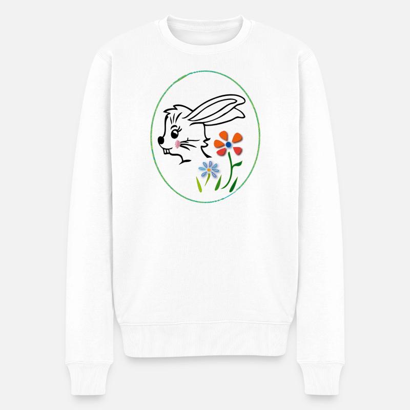 Osterhase - Männer Premium Bio Pullover - Weiß