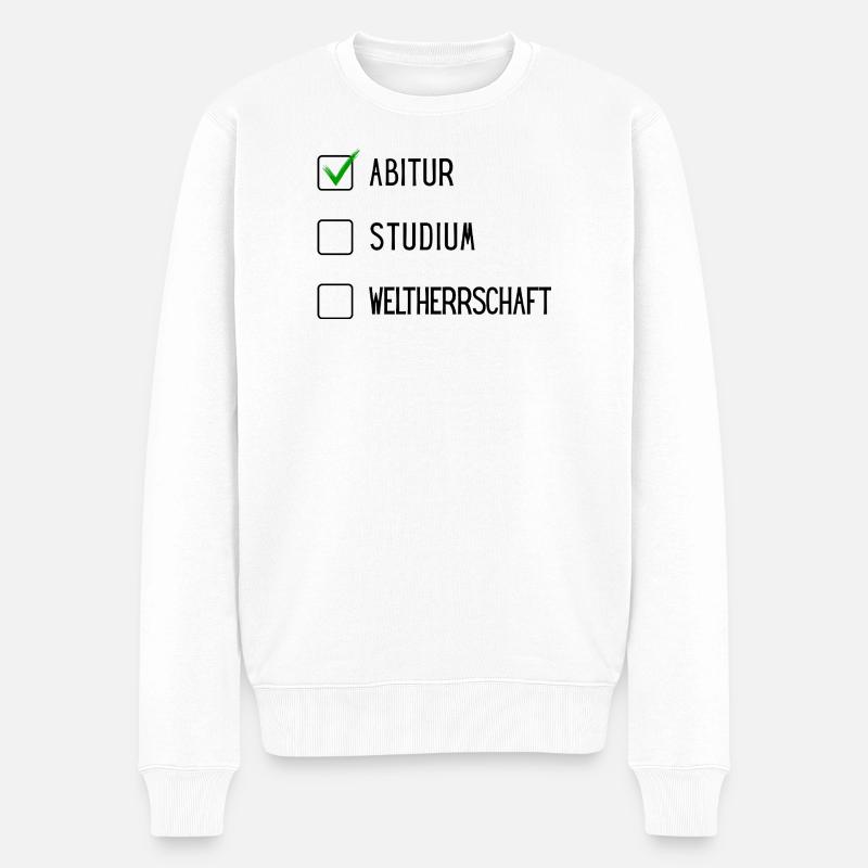 ABI - Männer Premium Bio Pullover - Weiß