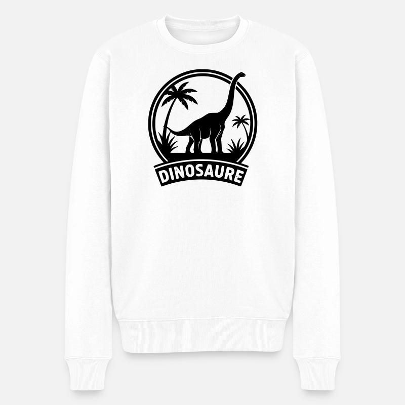 Dinosaurier 4 - Männer Premium Bio Pullover - Weiß