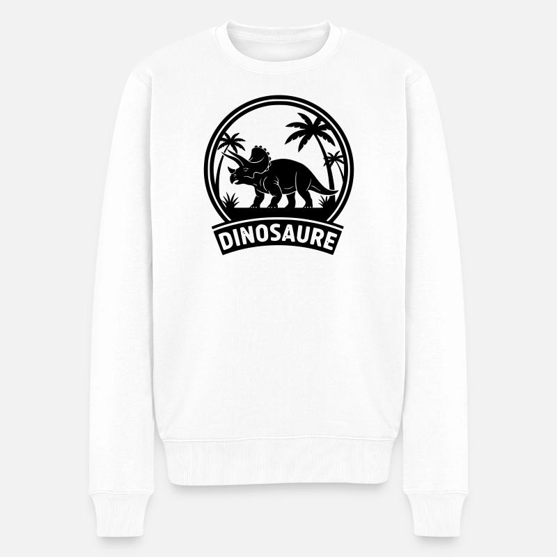 Dinosaurier2 - Männer Premium Bio Pullover - Weiß
