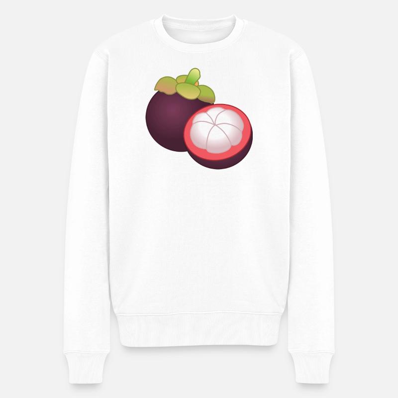 Mangosteen Pop Art - Männer Premium Bio Pullover - Weiß