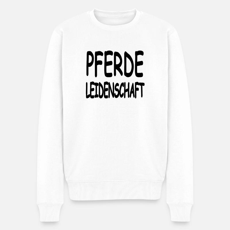 Pferde - Männer Premium Bio Pullover - Weiß