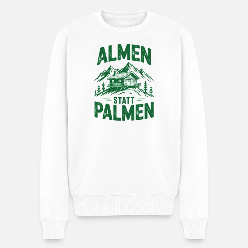 Almen statt Palmen - Männer Premium Bio Pullover - Weiß
