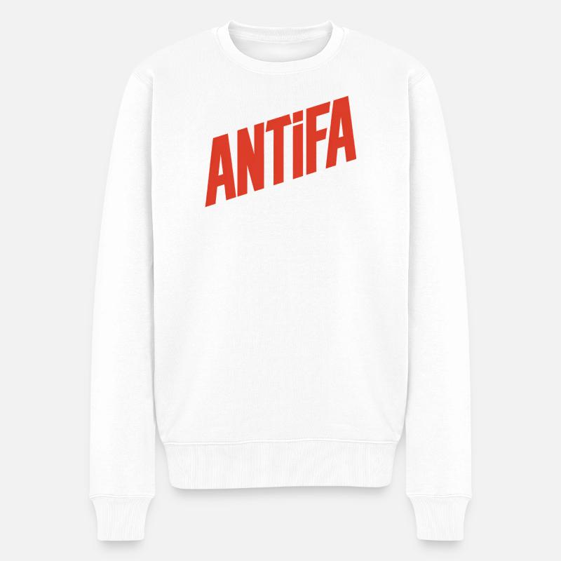 Antifa - Antifascist Merch - Männer Premium Bio Pullover - Weiß