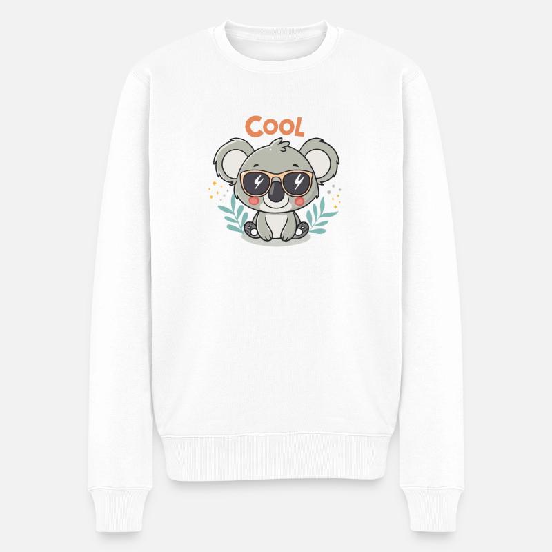 Koala Cool Sunglasses - Männer Premium Bio Pullover - Weiß