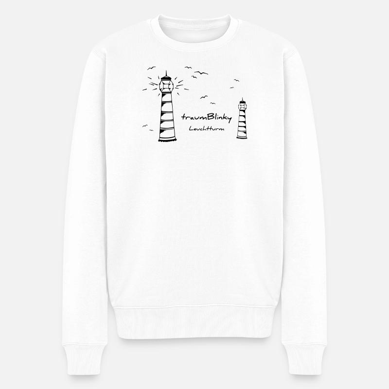 traumBlinky Leuchtturm - by heavenlygoods - Männer Premium Bio Pullover - Weiß