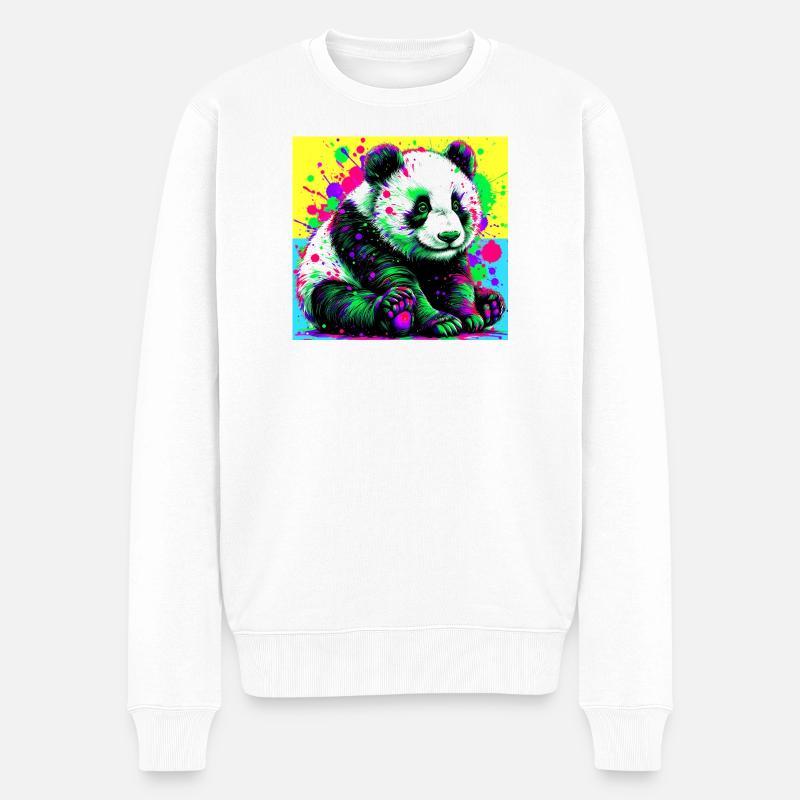 panda - Pull Premium bio Homme - blanc