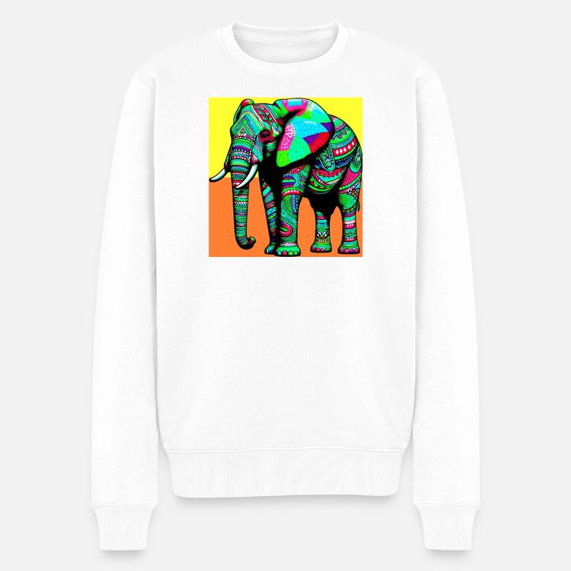 éléphant - Pull Premium bio Homme - blanc