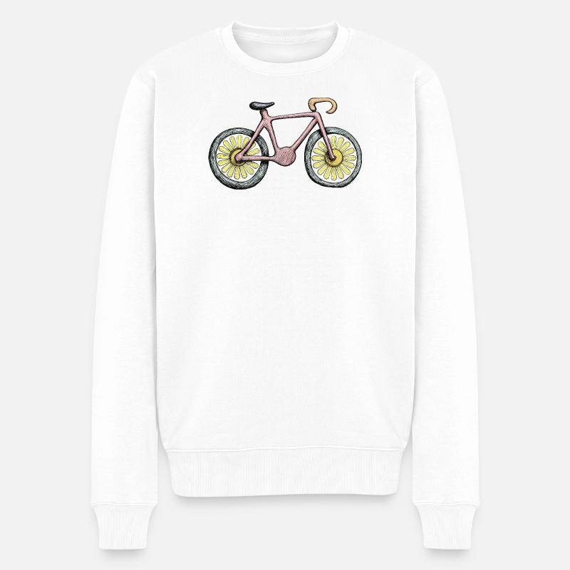 Blumenrad Fahrradkunst Umweltschutz Blume - Männer Premium Bio Pullover - Weiß