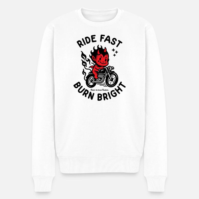 Ride Fast Burn Bright - Pull Premium bio Homme - blanc