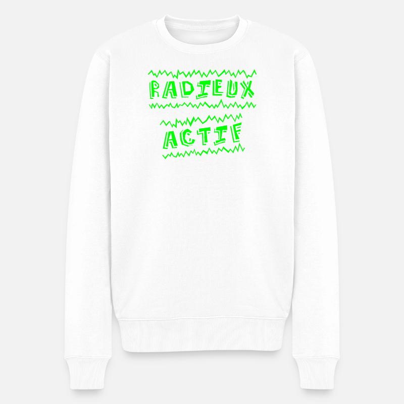 AUF WIEDERSEHEN, AKTIV! (Glück) - Männer Premium Bio Pullover - Weiß