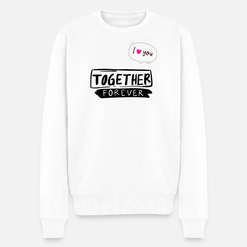 Für immer zusammen - Männer Premium Bio Pullover - Weiß