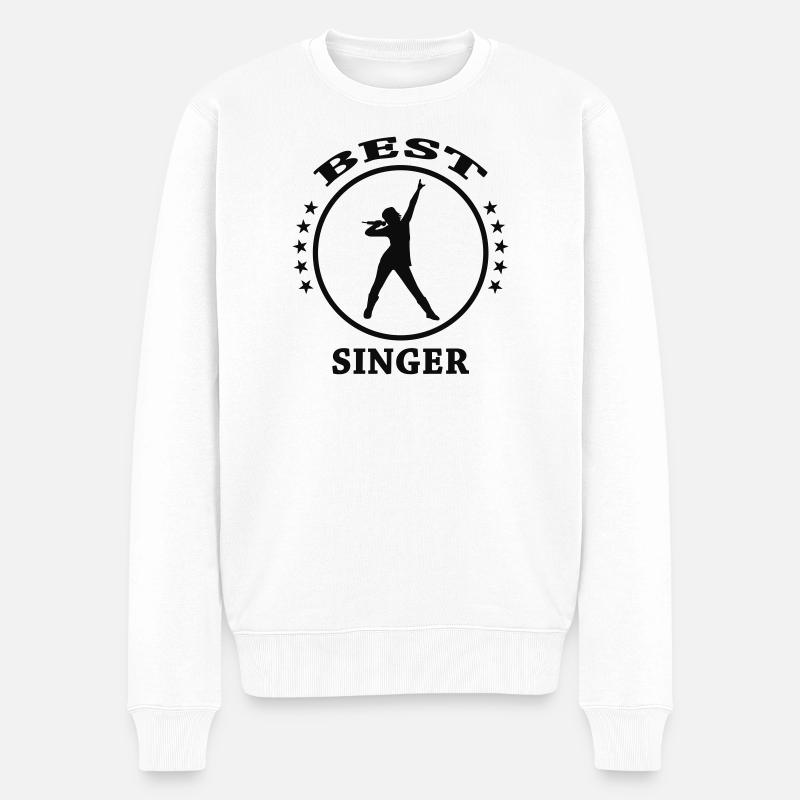 Chanteuse - Chanter - Chanson - Pull Premium bio Homme - blanc