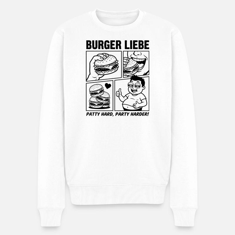 Burger Liebe – Pâte Dure ! - Pull Premium bio Homme - blanc