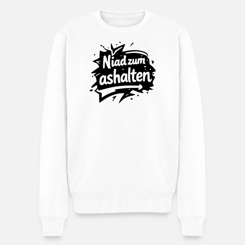 Niad zum ashalten - Männer Premium Bio Pullover - Weiß