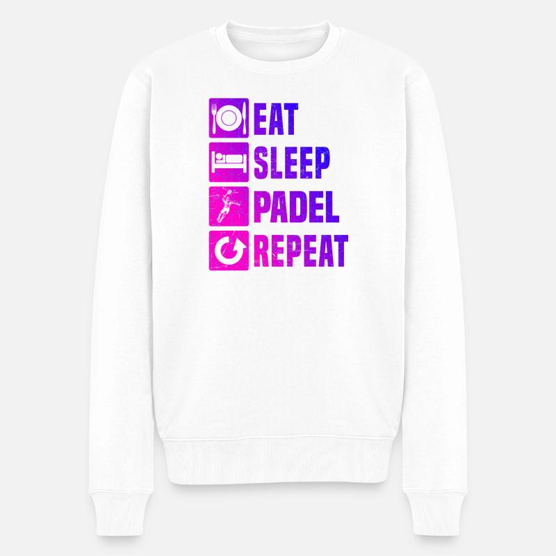 Padel Liebe zum Anziehen - Männer Premium Bio Pullover - Weiß