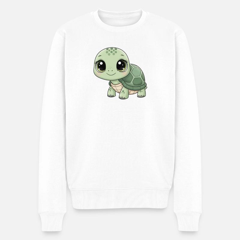 Tortue Doulouche Vert Menthe - Pull Premium bio Homme - blanc