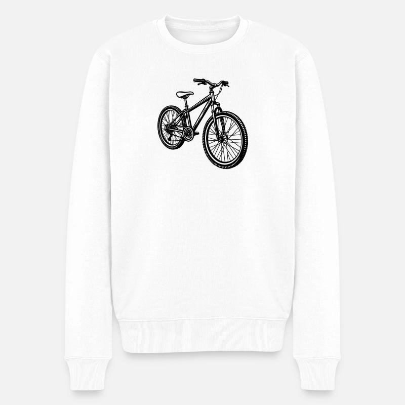Mountainbiken - Männer Premium Bio Pullover - Weiß
