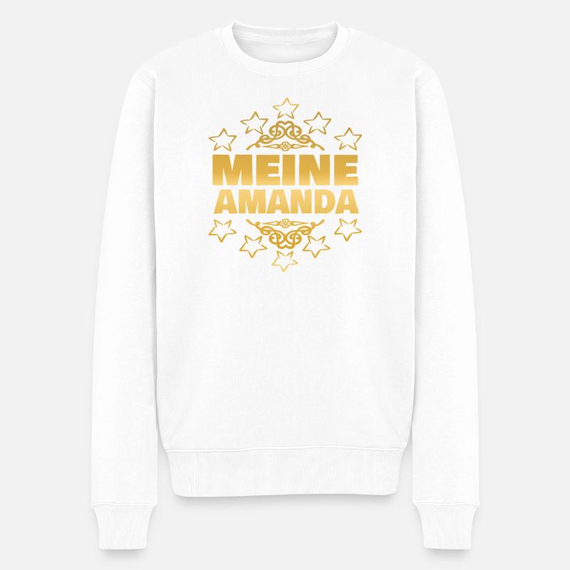 Amanda als Ehefrau - Männer Premium Bio Pullover - Weiß