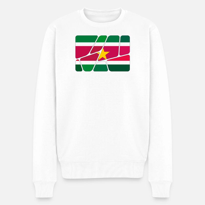 Drapeau du Suriname - Pull Premium bio Homme - blanc