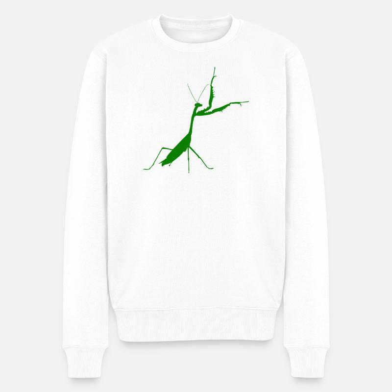 Vert mante religieuse - Pull Premium bio Homme - blanc
