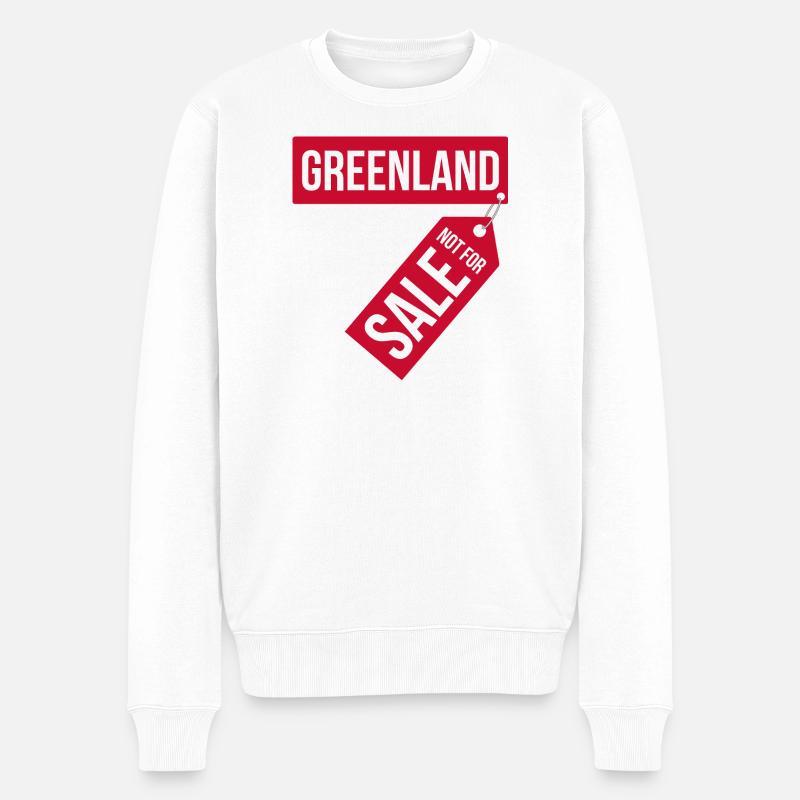 Grönland nicht zum Verkauf - Männer Premium Bio Pullover - Weiß