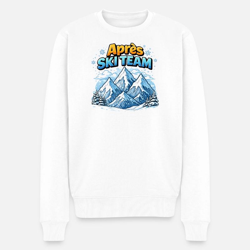 Après Ski Team Berglandschaft - Männer Premium Bio Pullover - Weiß
