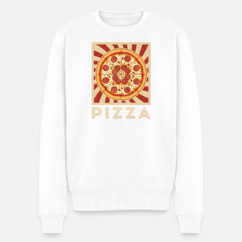 Pizza Pop Art Retro Slice - Pull Premium bio Homme - blanc